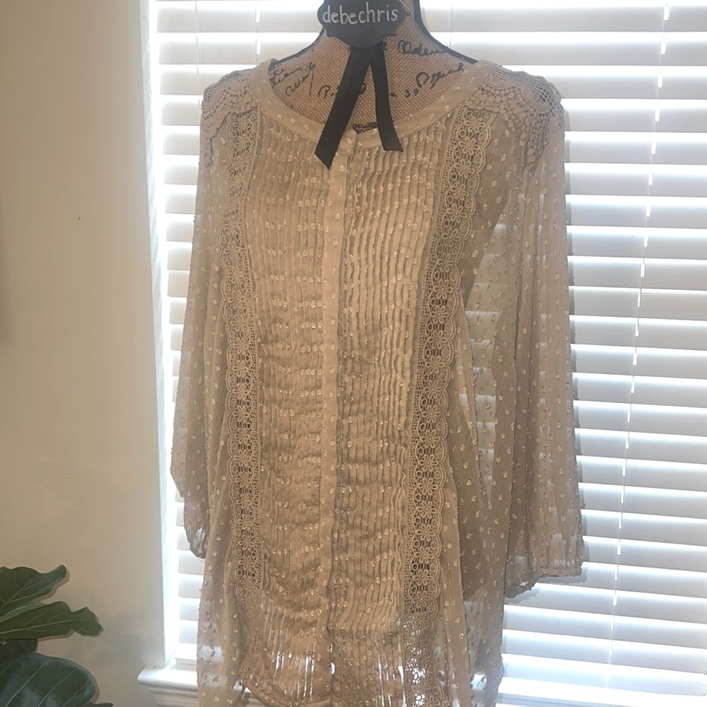 Denim 24/7 lovely sheer boho blouse